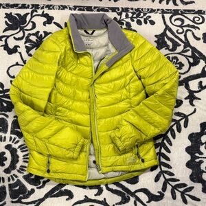 L.L. Bean Chartreuse Quilted Jacket with Gray Accents
